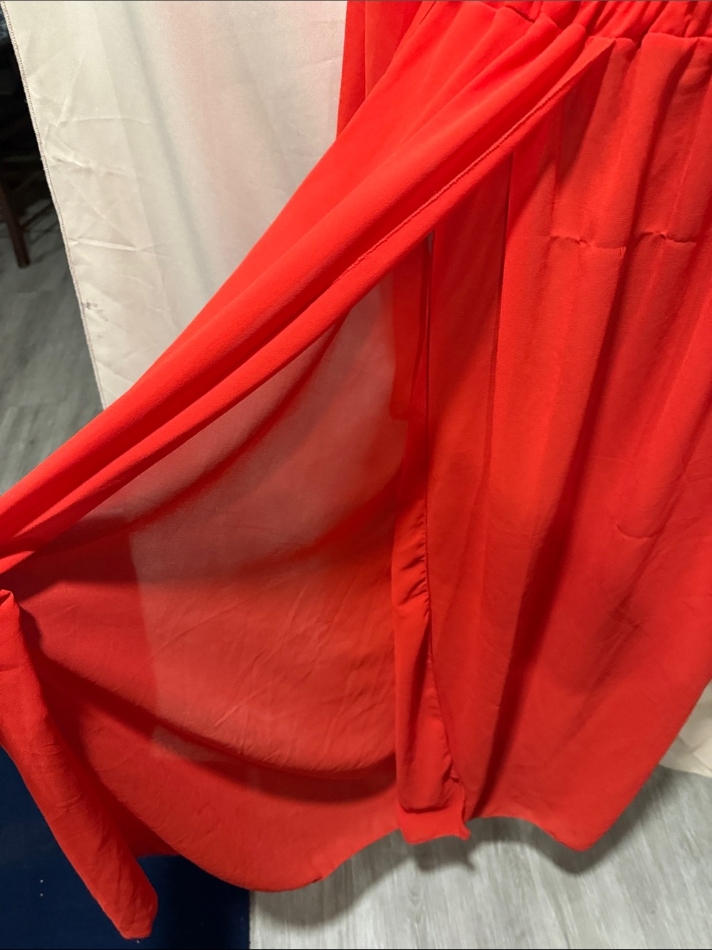 Red Two-Piece Tie-Front Maxi Set - Picture 4 of 4